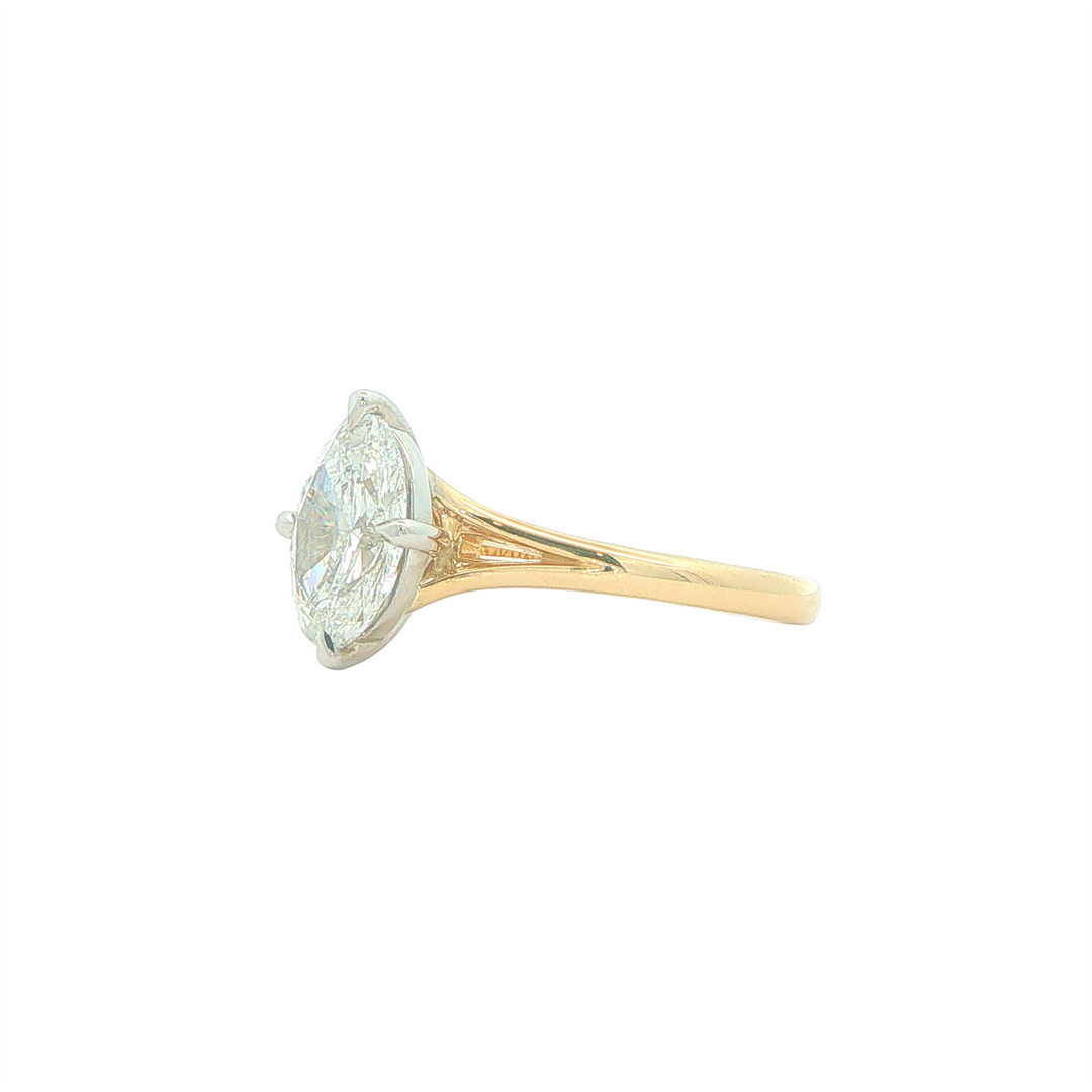 14KT Yellow and White Gold 2cttw Lab Grown Oval Cut Engagement Ring