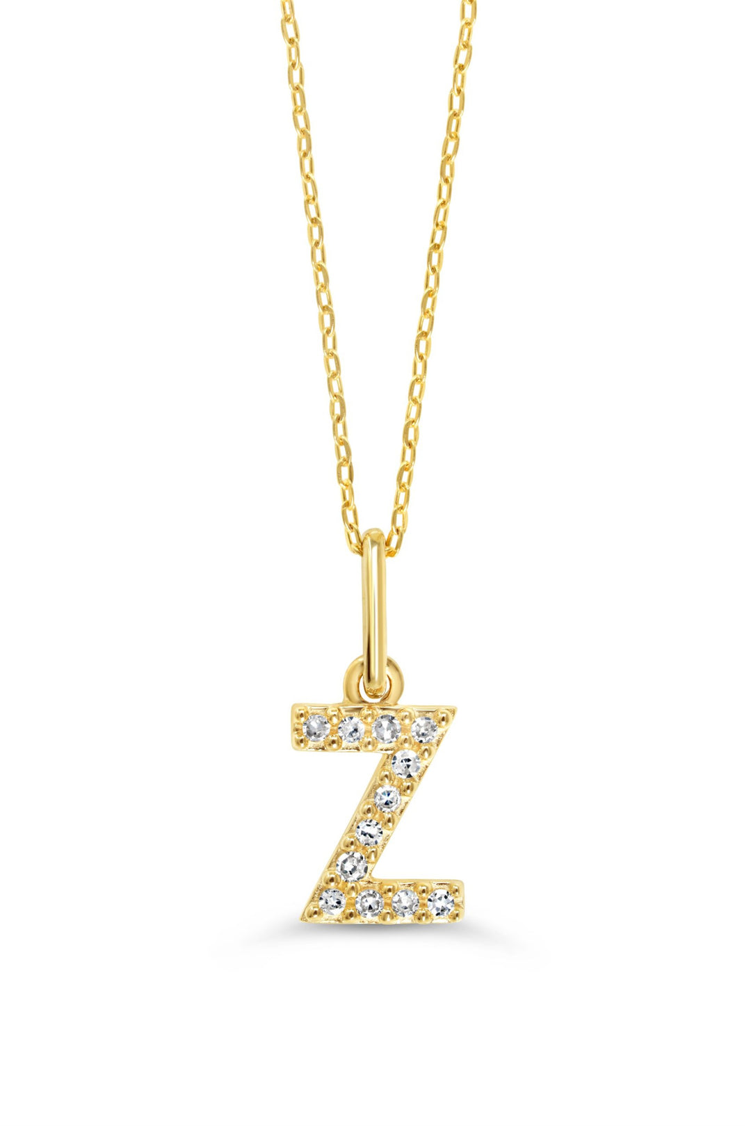 10KT Yellow Gold 0.04ctw Diamond "Z" Initial Necklace