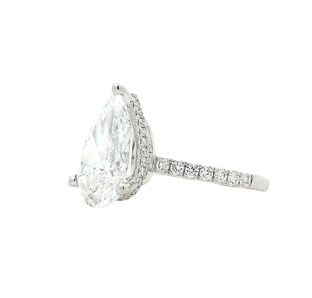 18KT White Gold 3.48ctw Lab Grown Diamond Engagement Ring