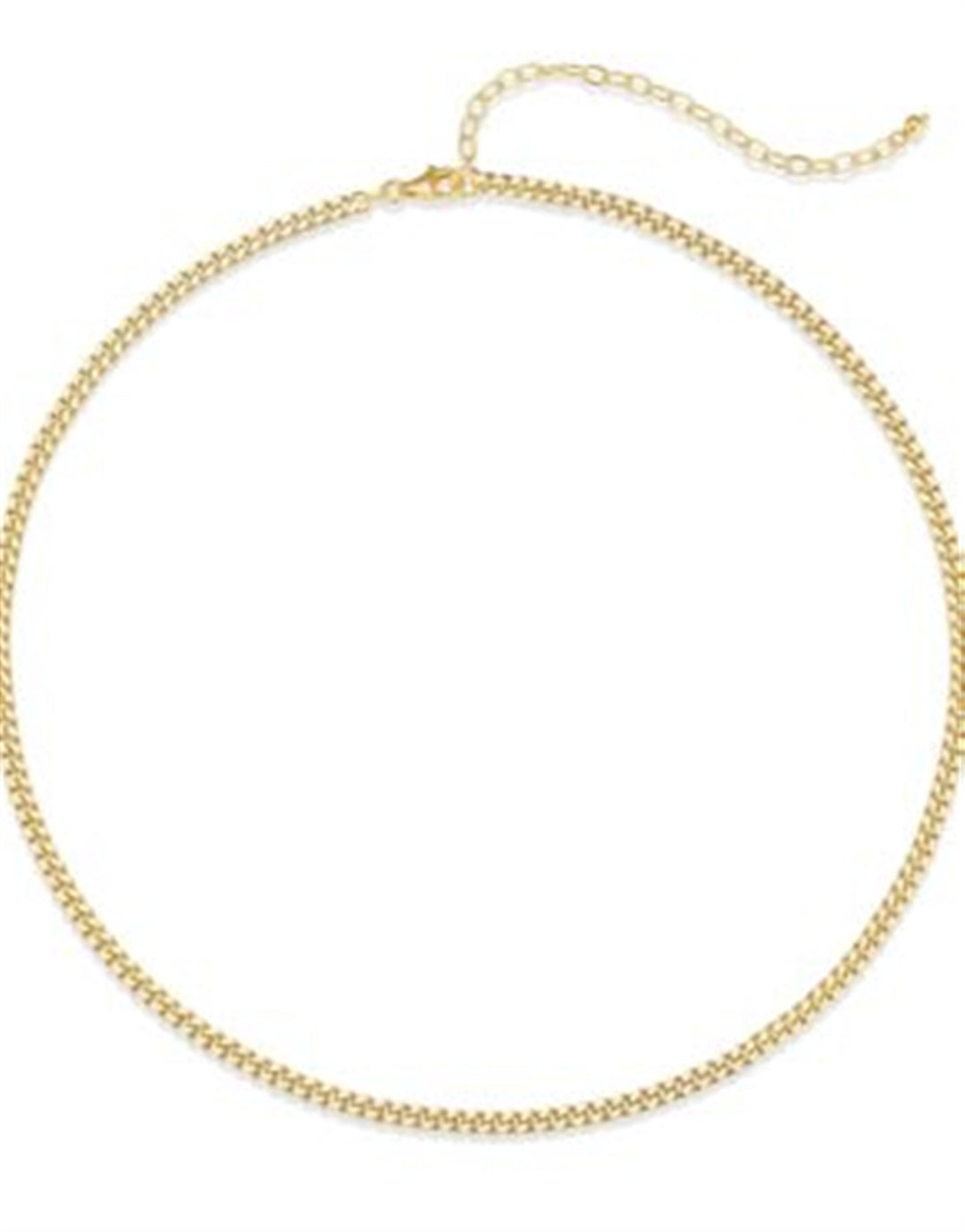 REIGN Sterling Silver Gold Plated 3mm Flat Snake Chain 16+3"