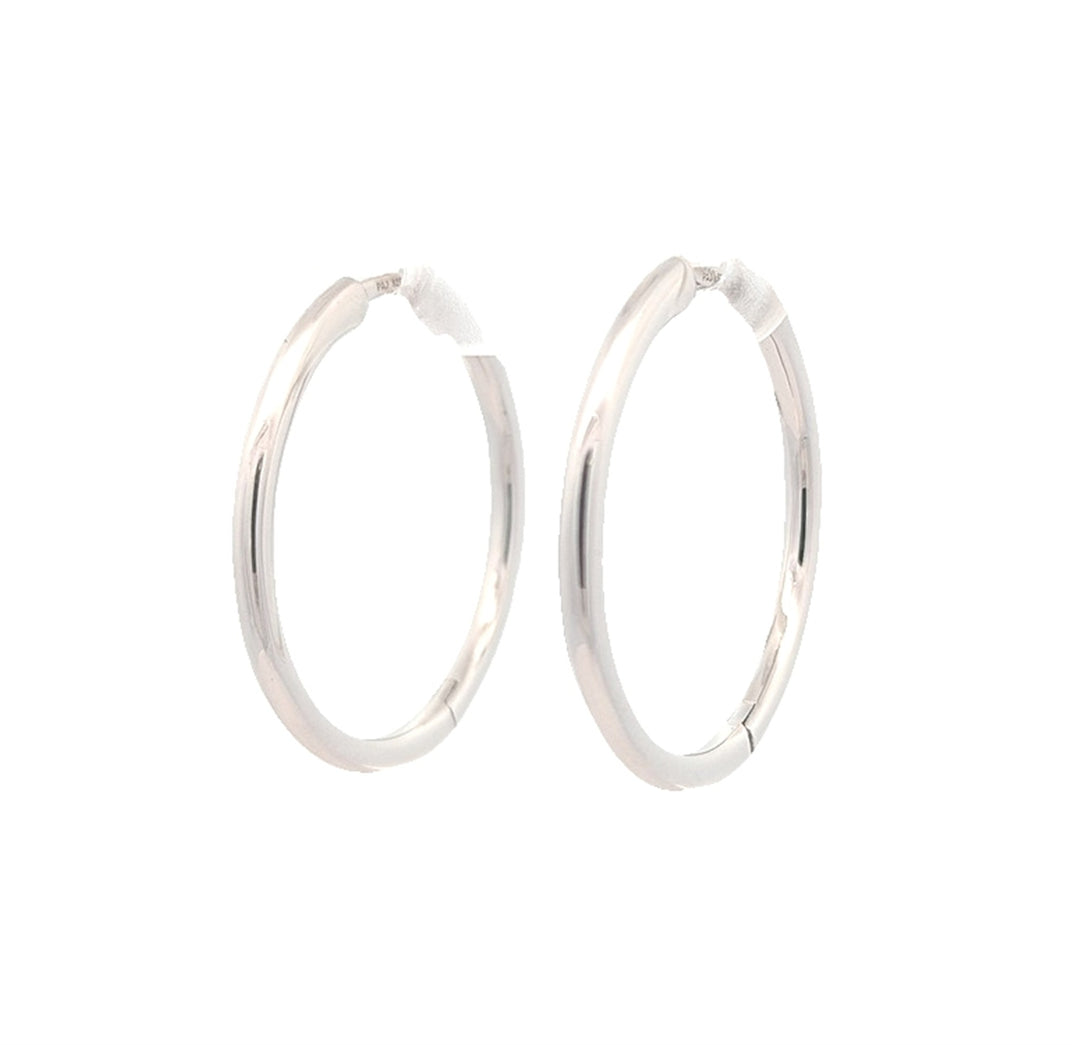 REIGN Sterling Silver 2X25mm Hoop Earrings