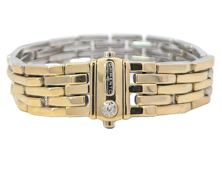 18KT Yellow and White Gold Reversible 0.03ctw Diamond "Chimento" Estate Bracelet