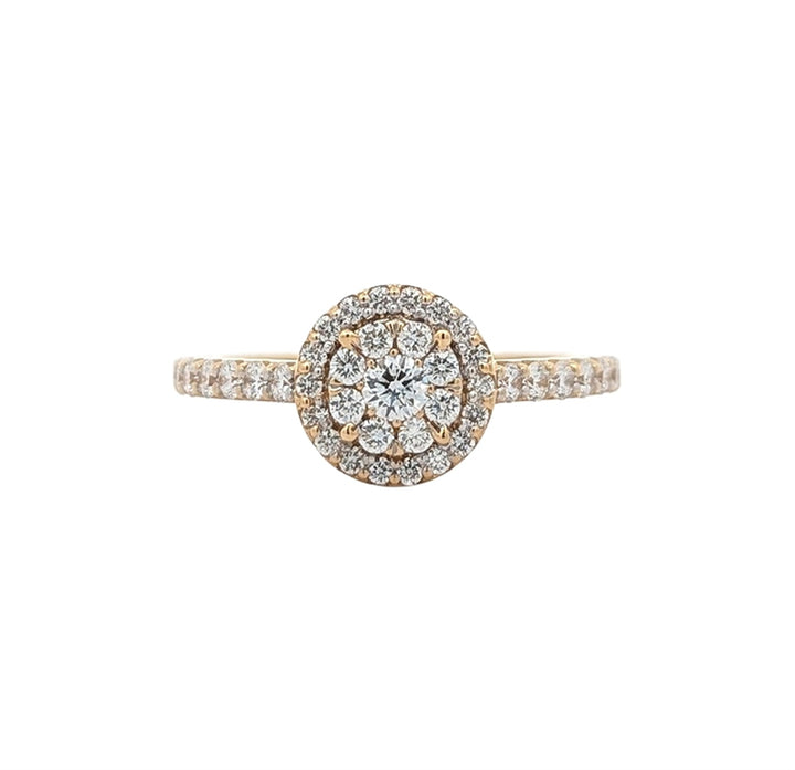 18K Yellow Gold 0.76ctw Diamond Estate Engagement Ring