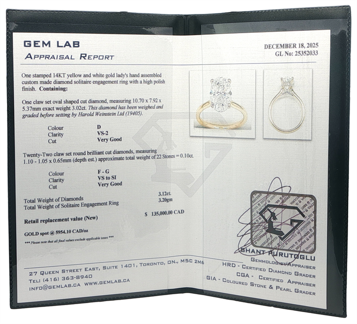 14K Two-Toned 3.12ctw Diamond Engagement Ring