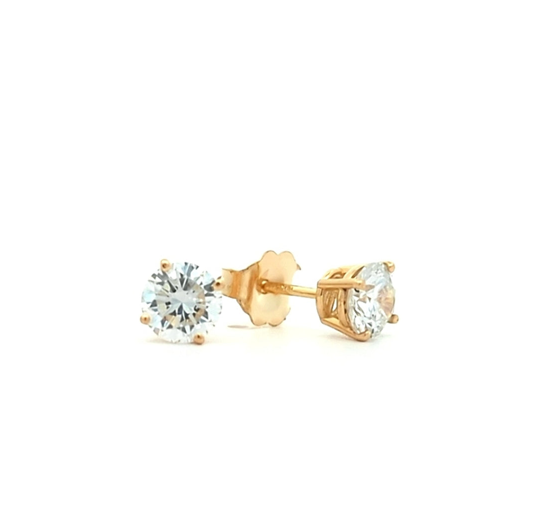 14KT Yellow Gold 1.01ctw Lab Grown Diamond Stud Earrings