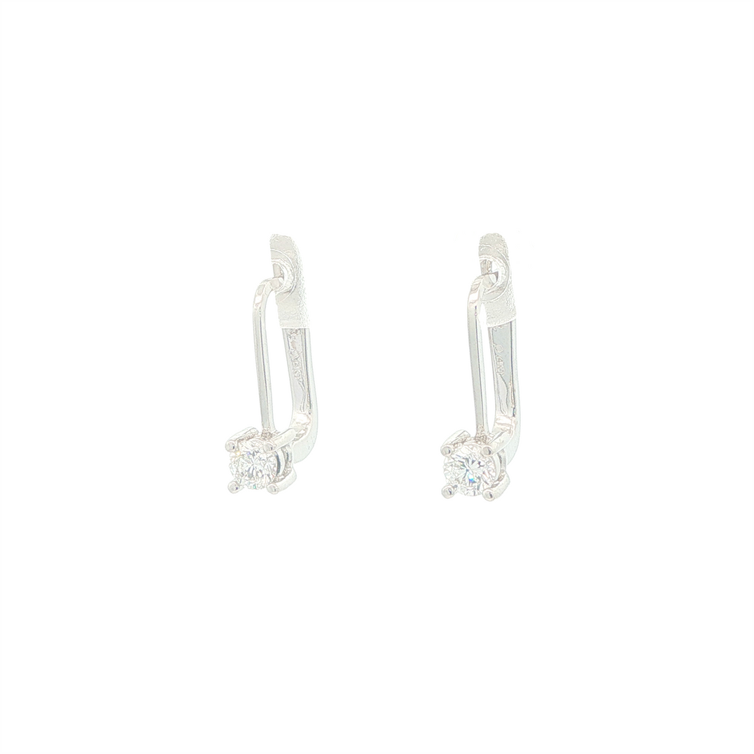 14KT White Gold 0.41ct Diamond Drop Estate Earrings