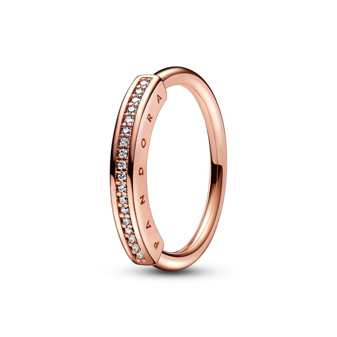 Pandora logo 14k rose gold-plated ring
