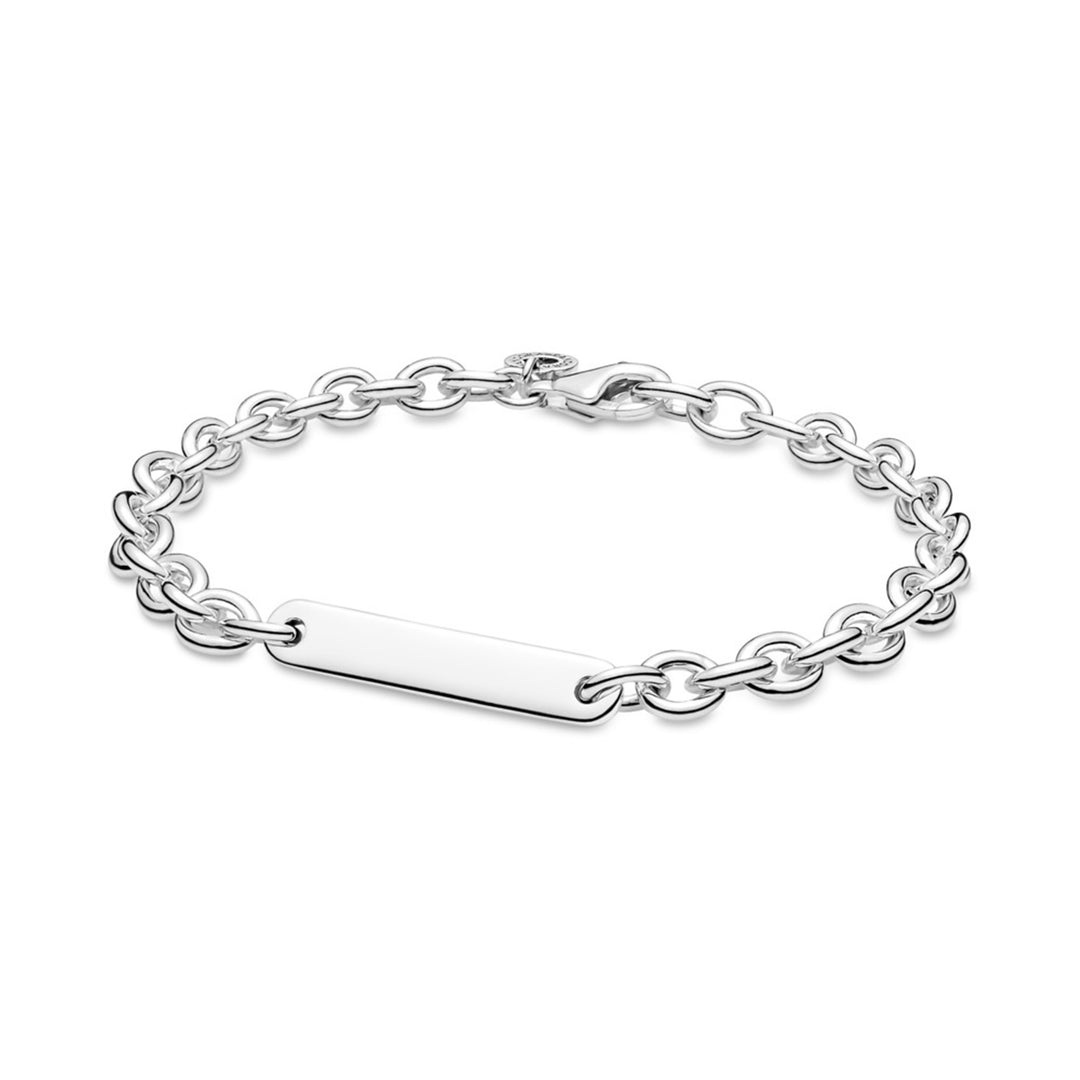 Sterling silver link bracelet with engravable