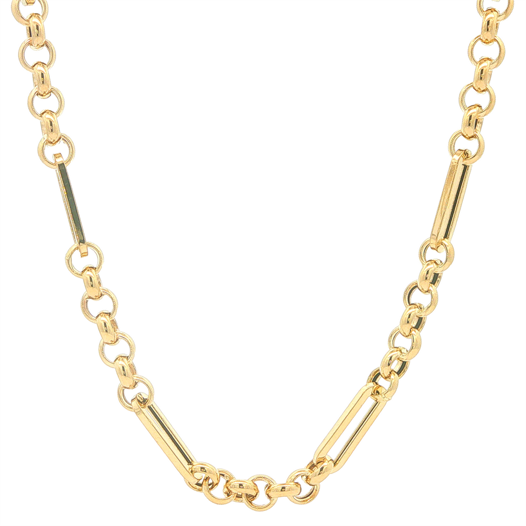 14KT Yellow Gold Fancy Link Chain 18"