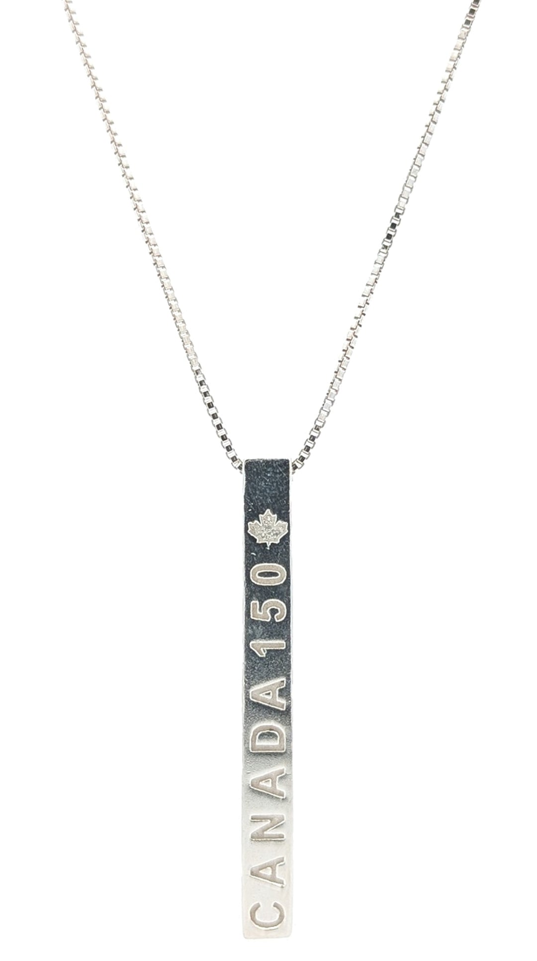 Sterling Silver Canada 150 Pendant with 18" Box chain
