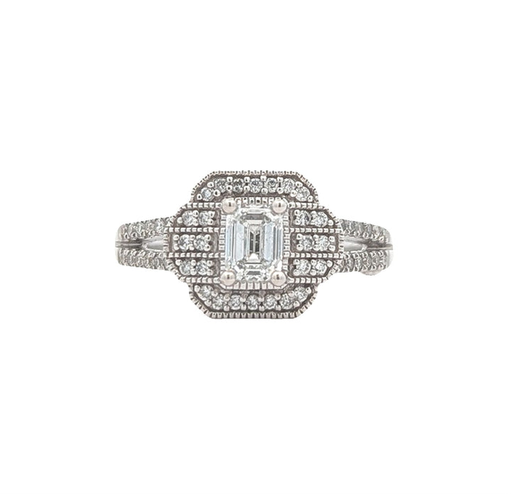 18KT White Gold 0.70ctw Diamond Estate Engagement Ring