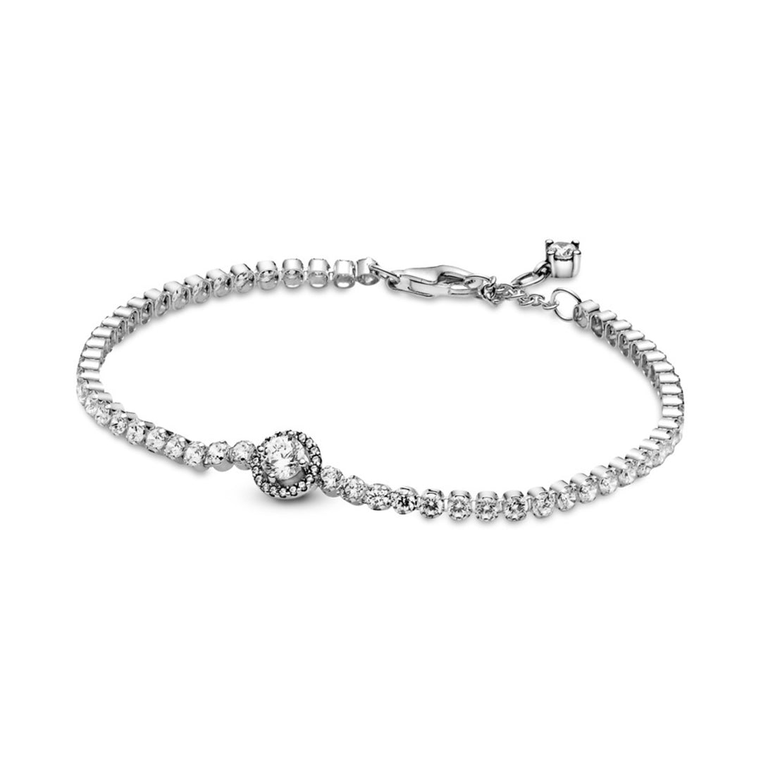 Sterling silver bracelet with clear cubic