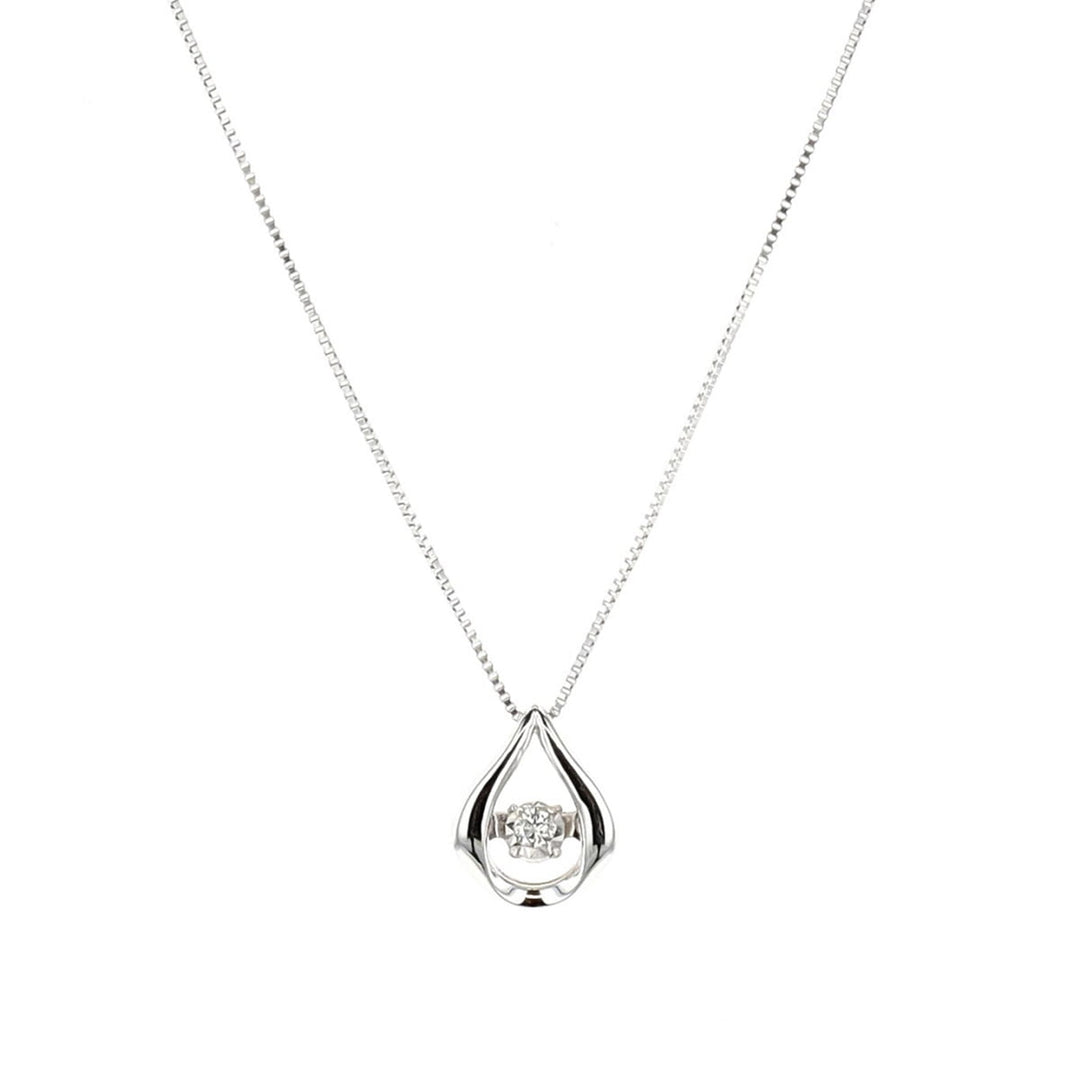 10KT White Gold 0.02ctw Diamond Necklace