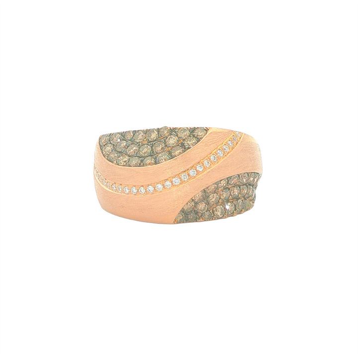 18KT Rose Gold 0.82cttw. Diamond Cluster Band