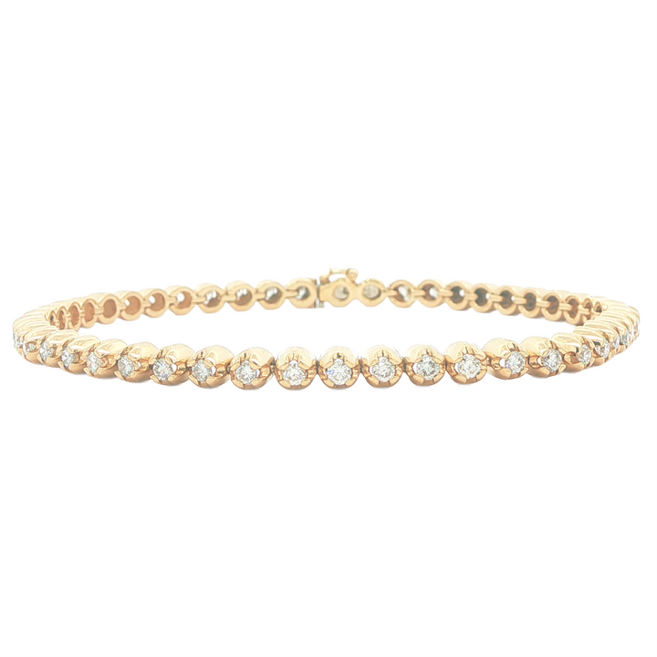 14KT Yellow Gold 1.05tcw Diamond Tennis Estate Bracelet 7"