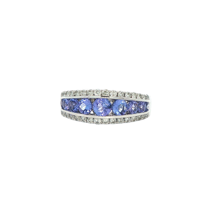 14K White Gold Tanzanite 0.48ctw Diamond Ring
