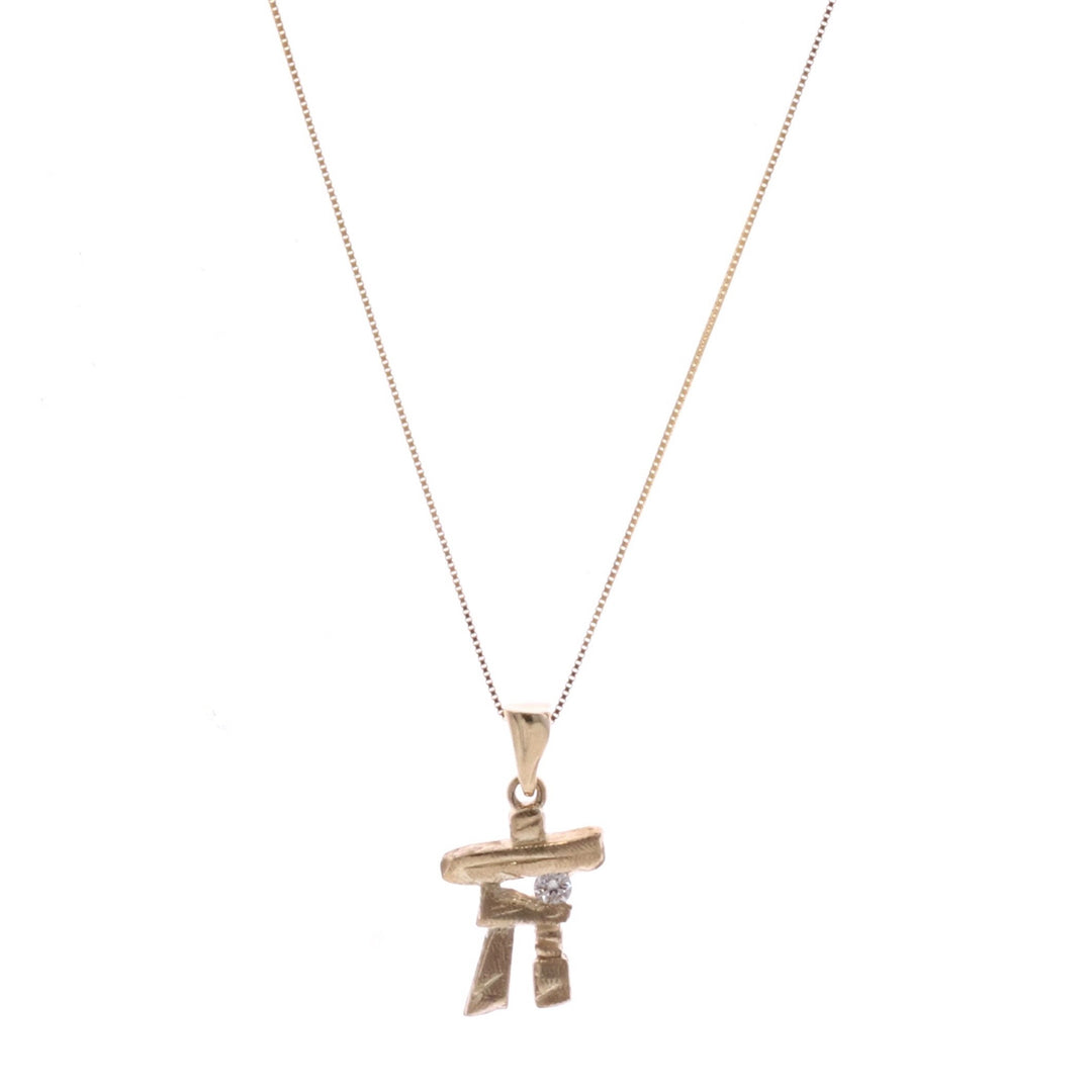 10KT Yellow Gold 0.04ctw Canadian Diamond Necklace