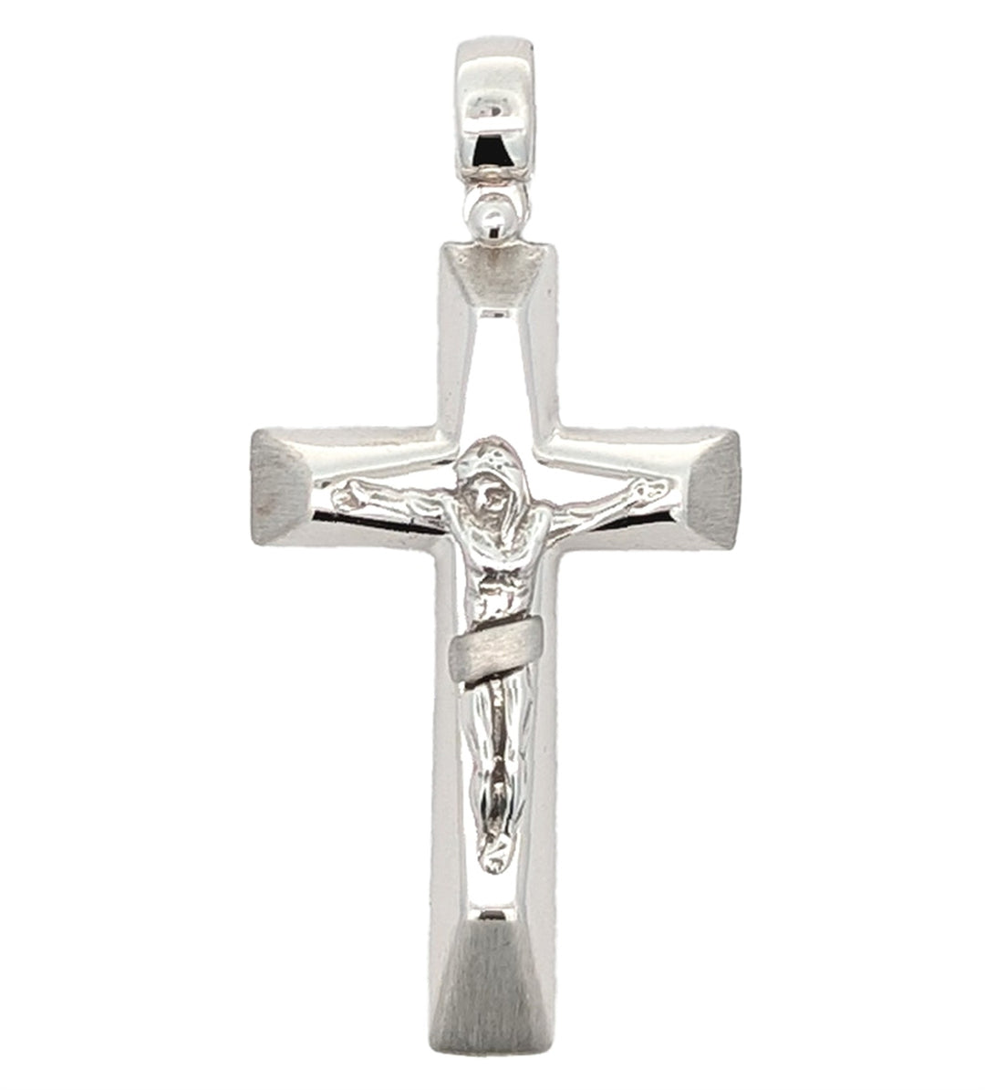 14KT White Gold Crucifix
