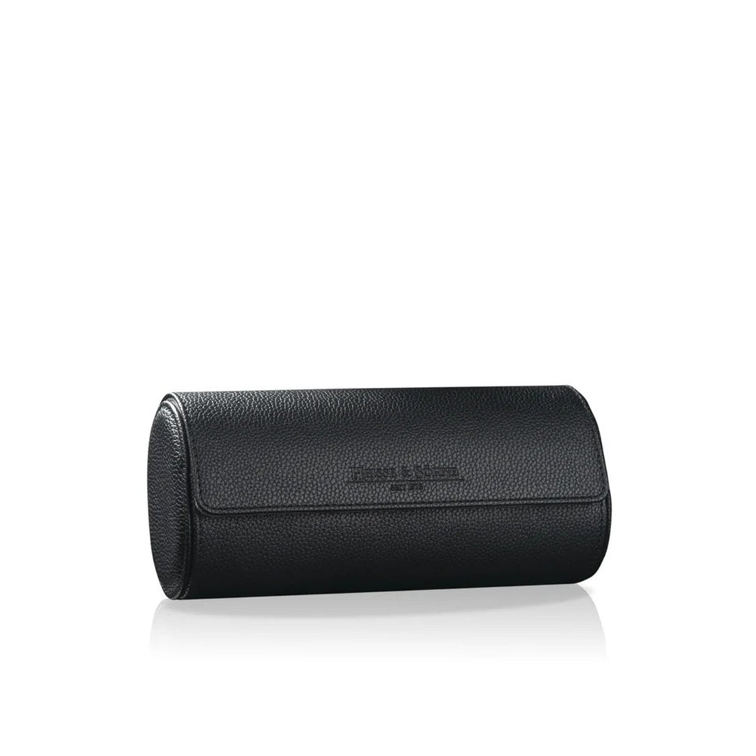 HEISSE & SOHNE "Charles 3" Triple Watch Roll in Black & Anthracite