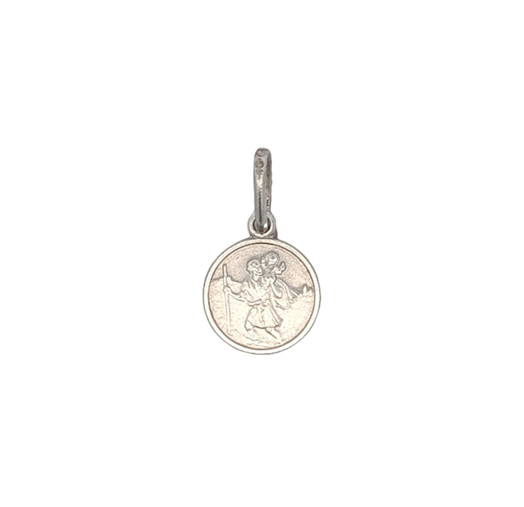 10KT White Gold Small St Christopher Medal