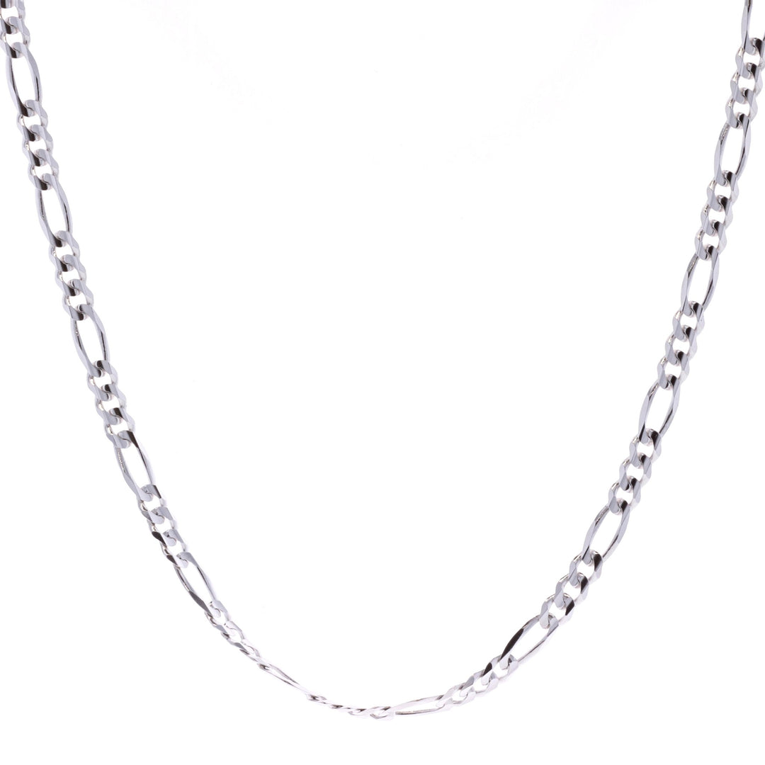 10KT White Gold 24" 4.3mm Figaro Chain