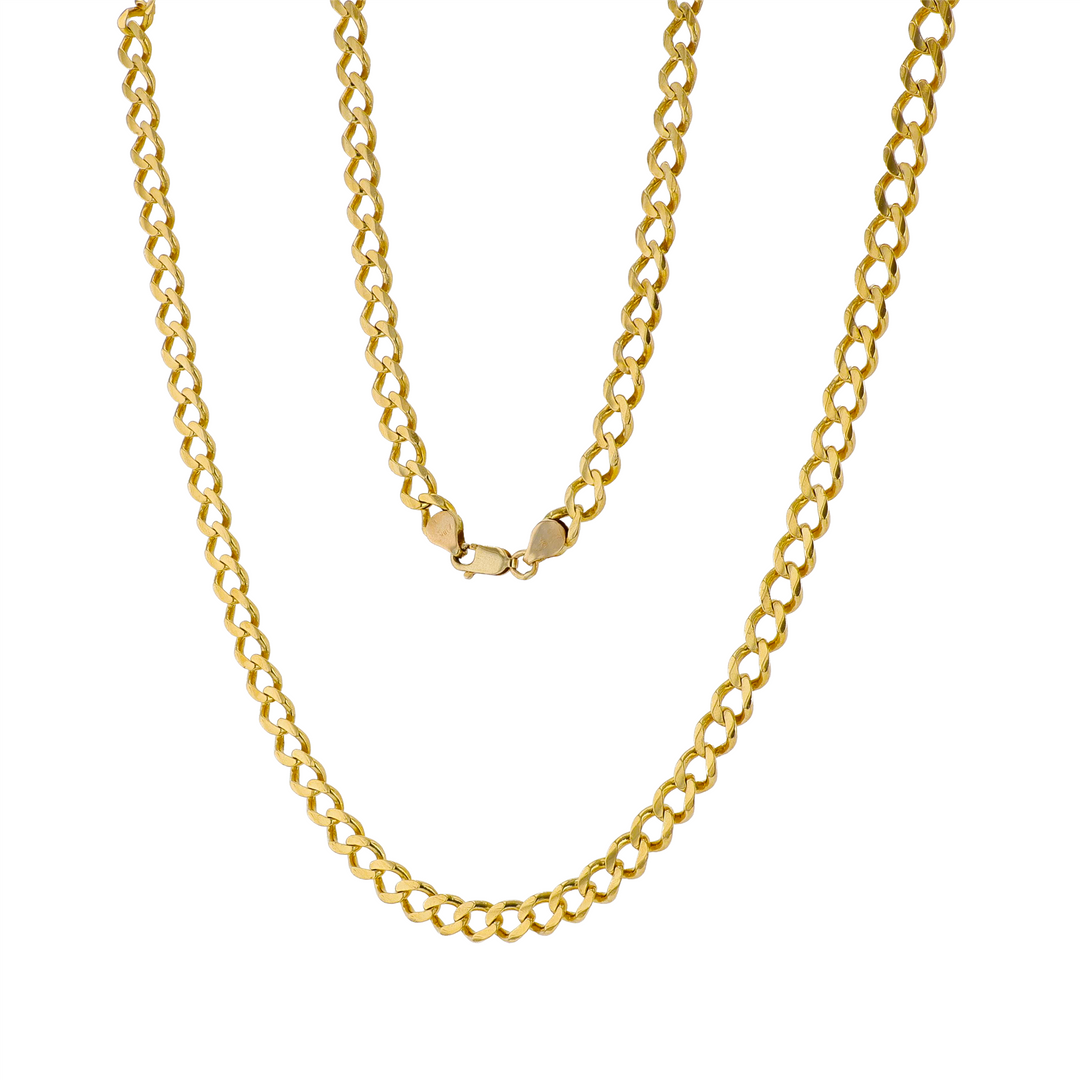 18KT Yellow Gold 5mm Heavy Cuban Link Estate Chain 24"