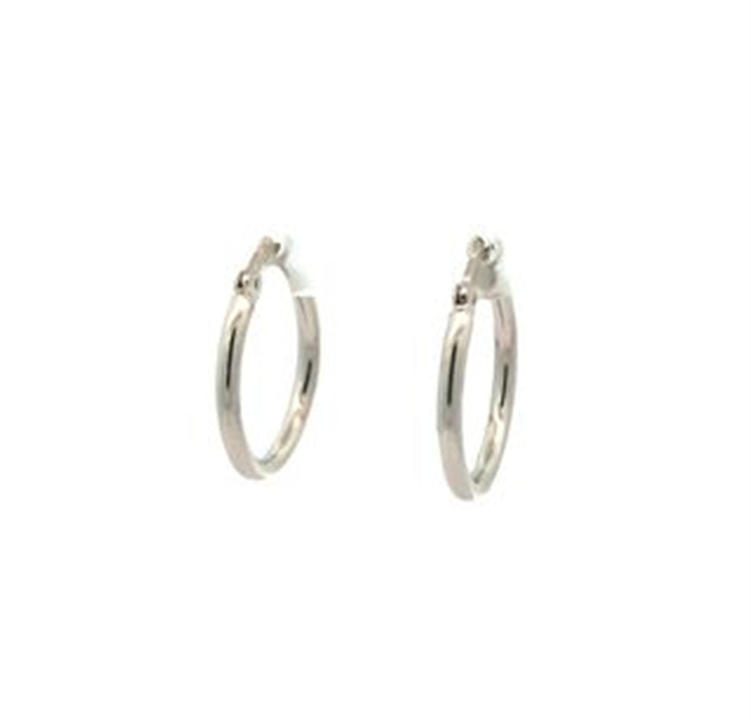 10KT White Gold Small Hoop Earrings
