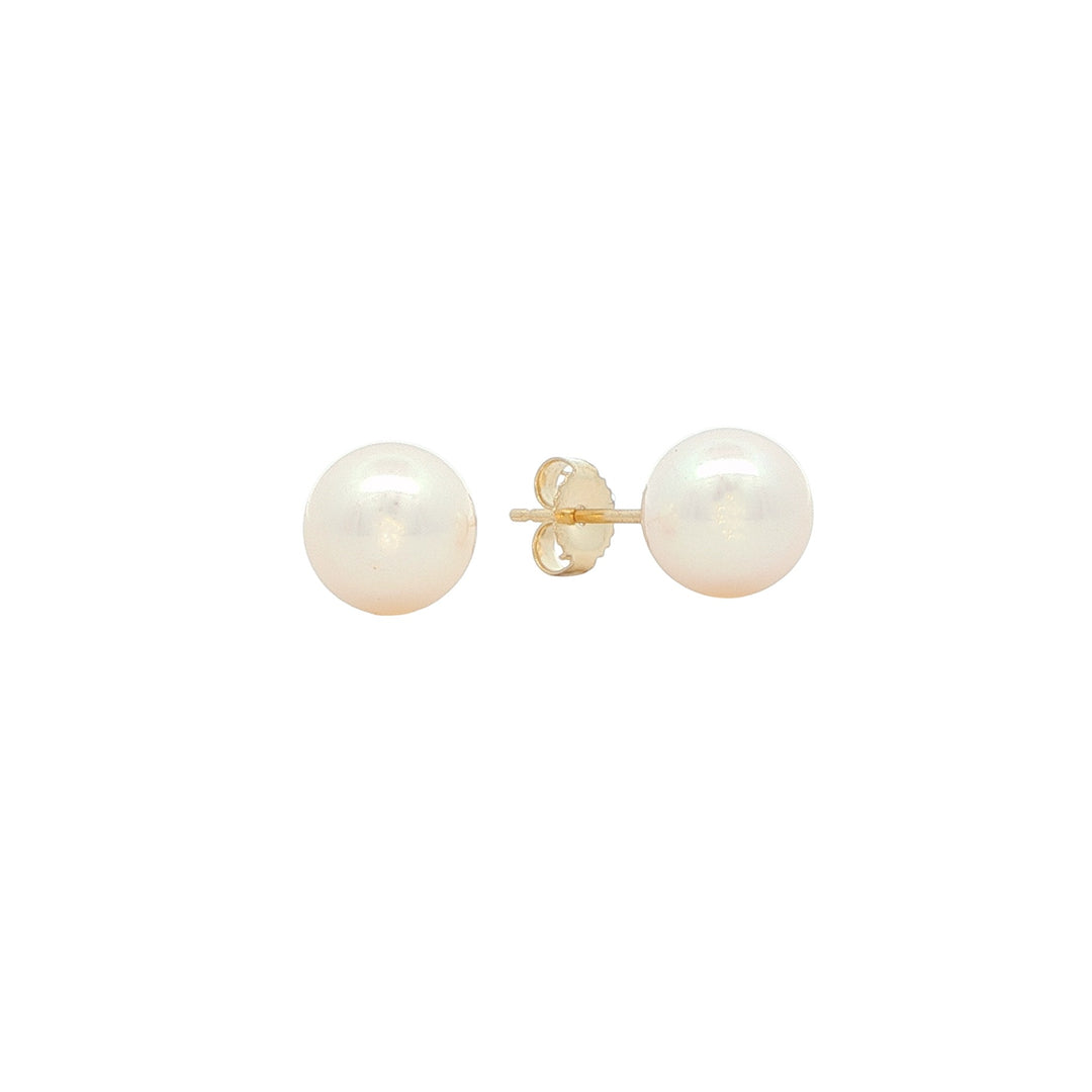 14KT Yellow Gold 7-7.5mm Freshwater Pearl Stud Earrings
