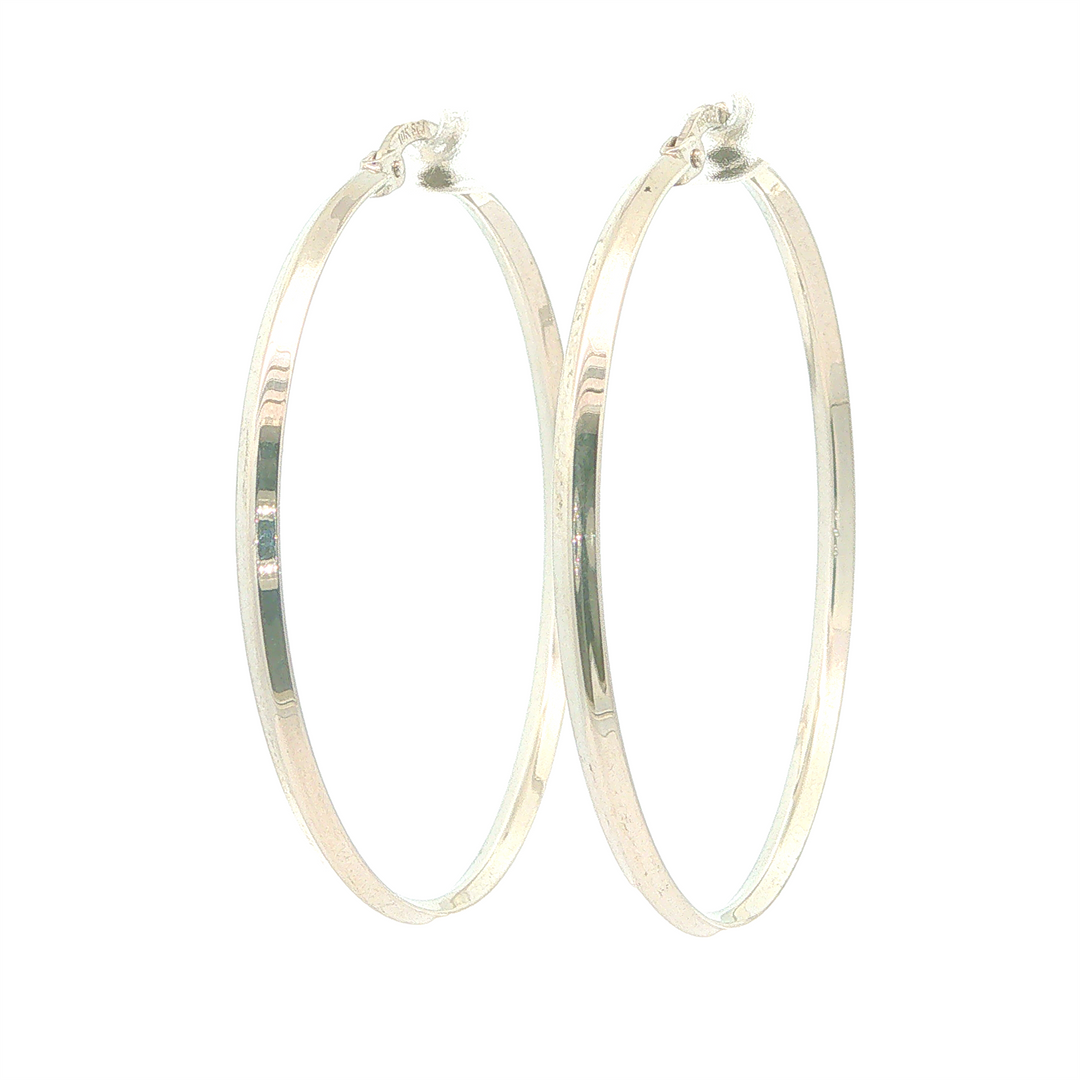 10KT White Gold Hoop Earrings