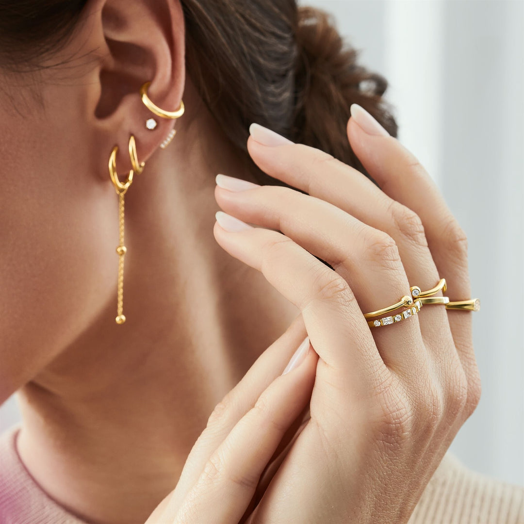 Thomas Sabo Sterling Silver Gold Plated Single Hoop Earring