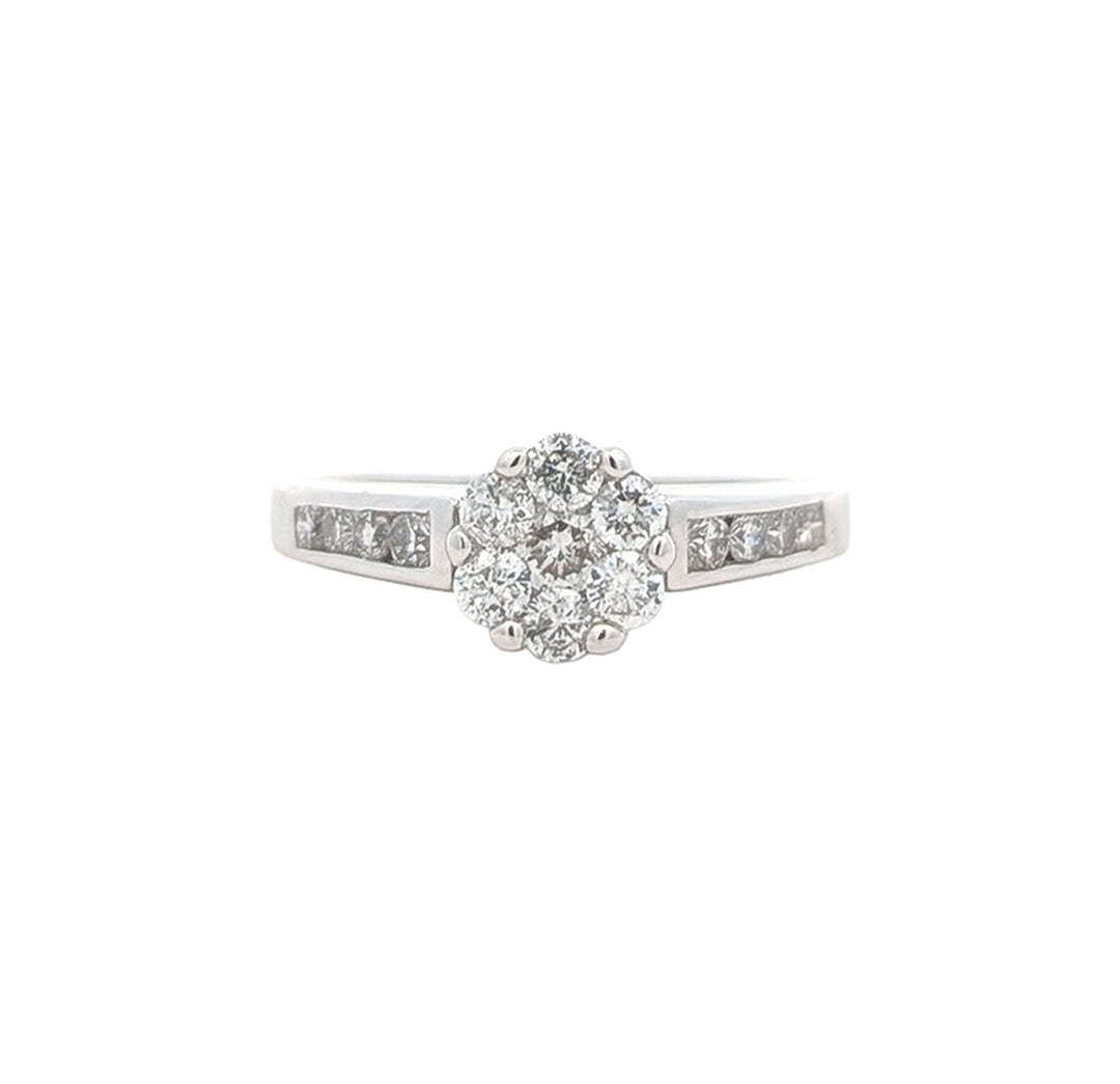 14KT White Gold 0.65ctw Diamond Estate Engagement Ring
