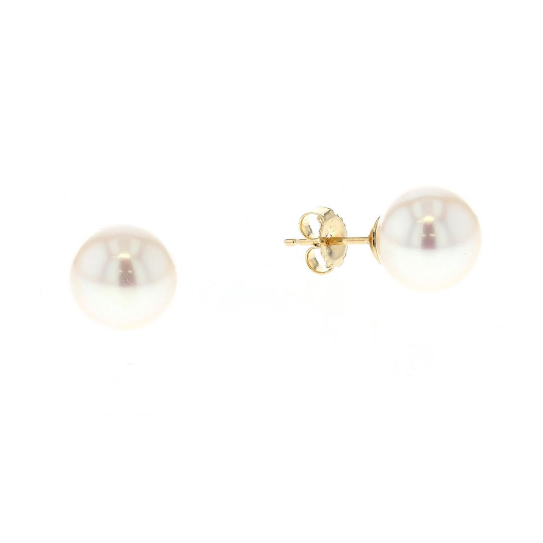 14KT Yellow Gold 8.5-9mm Freshwater Pearl Stud Earrings