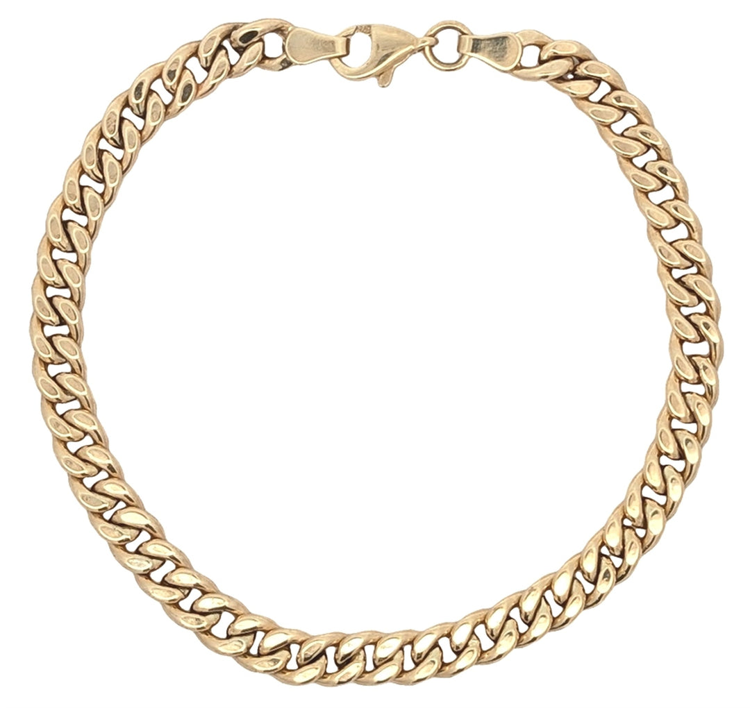 10K Yellow Gold Curb 7.5" Bracelet