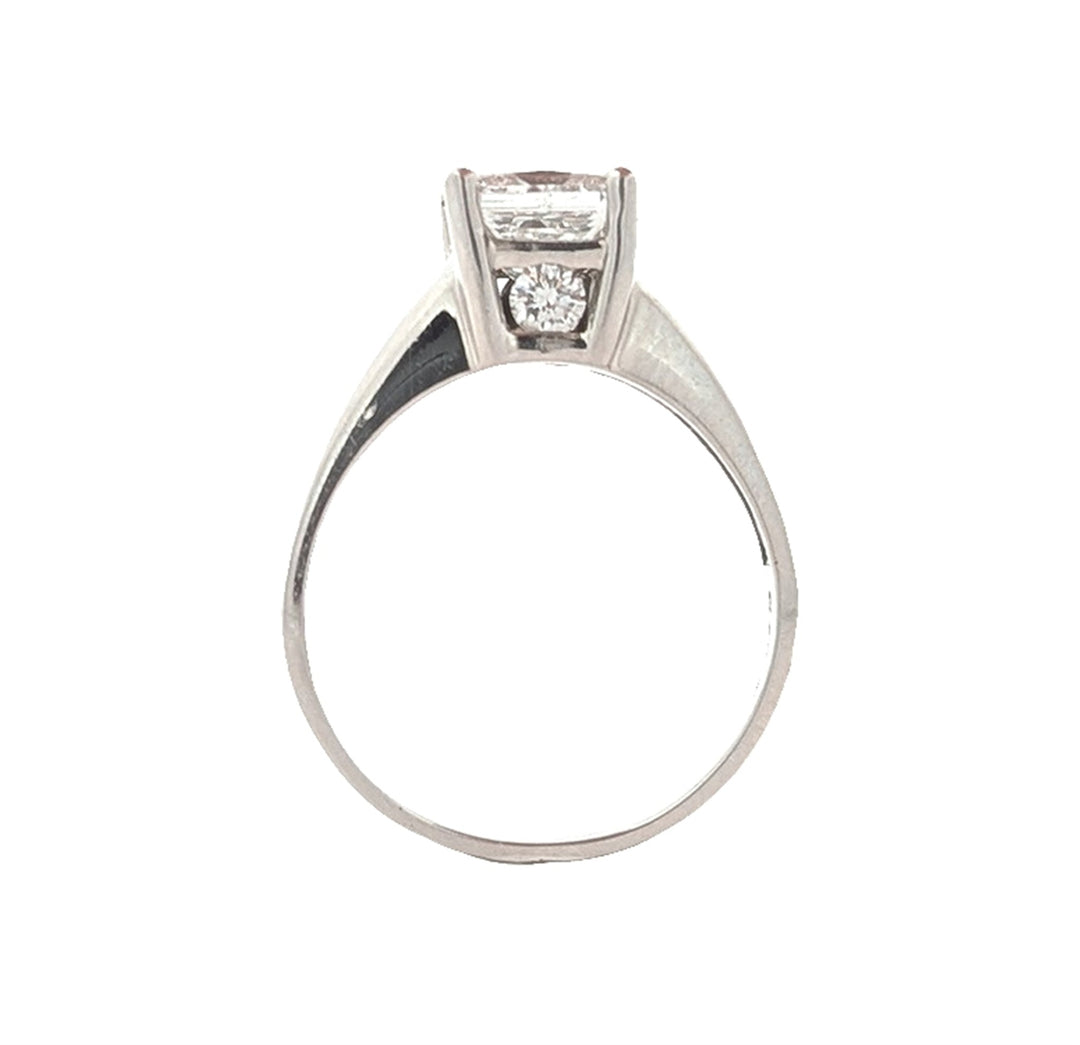 Platinum 1.53ctw Enhanced Diamond Estate Engagement Ring