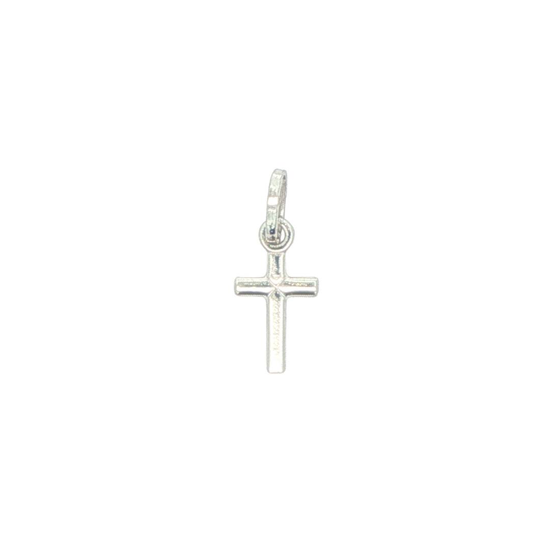 10KT White  Gold Cross (1.75 x 0.75cm)
