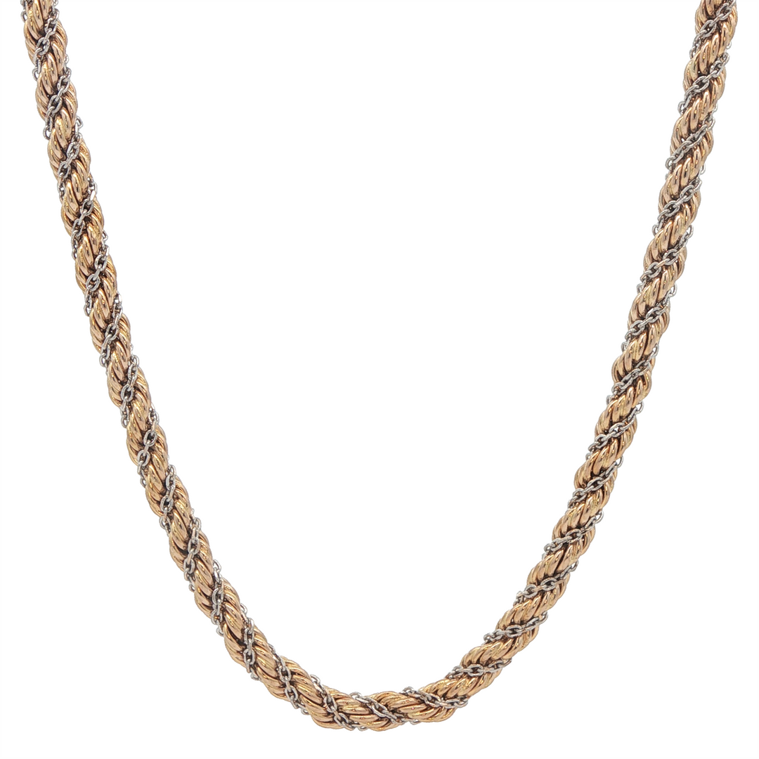 10K Two-Toned Gold 23.5" Twisted Cable-Rope Chain