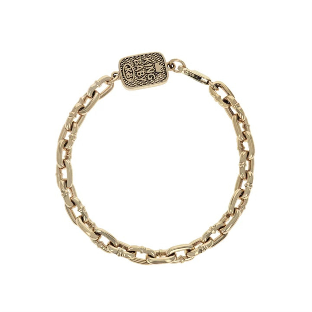 King Baby 10KT Yellow Gold Boat Link 8.75" Bracelet
