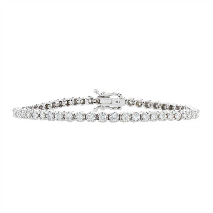 14KT White Gold 2.05ctw Diamond Tennis Bracelet 7"