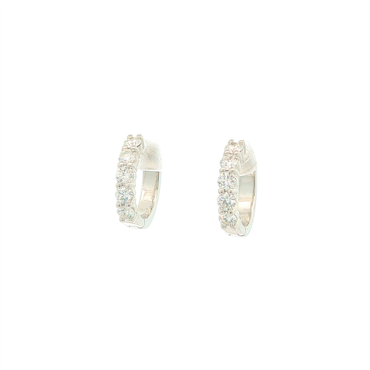 18KT White Gold 1.02cttw Diamond "Hearts On Fire" Estate Hoop Earrings