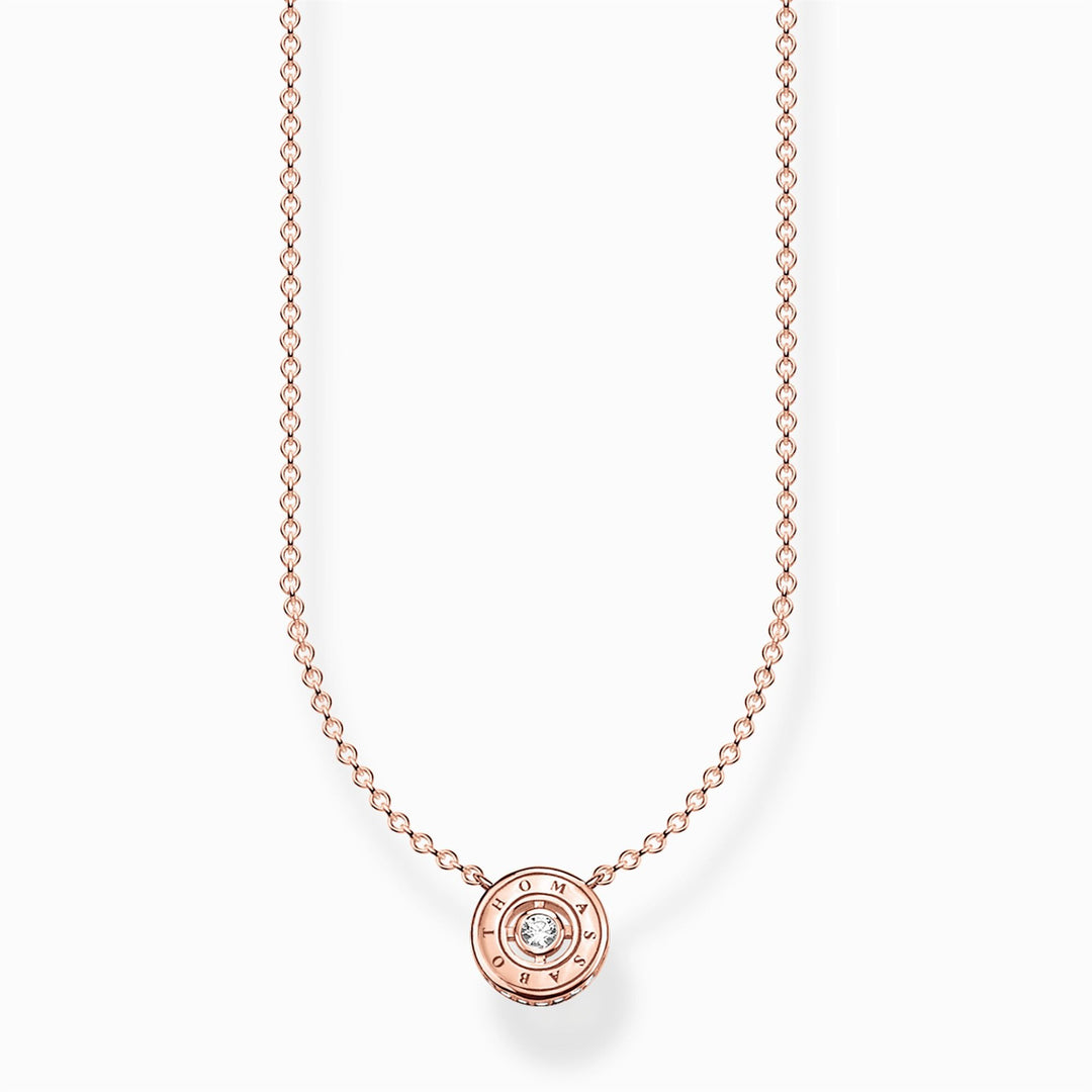 Thomas Sabo Sterling Silver Rose Gold Plated CZ Necklace