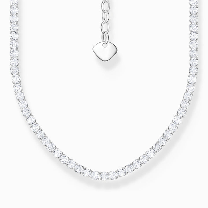Thomas Sabo Sterling Silver Necklace With White Zirconia Stones