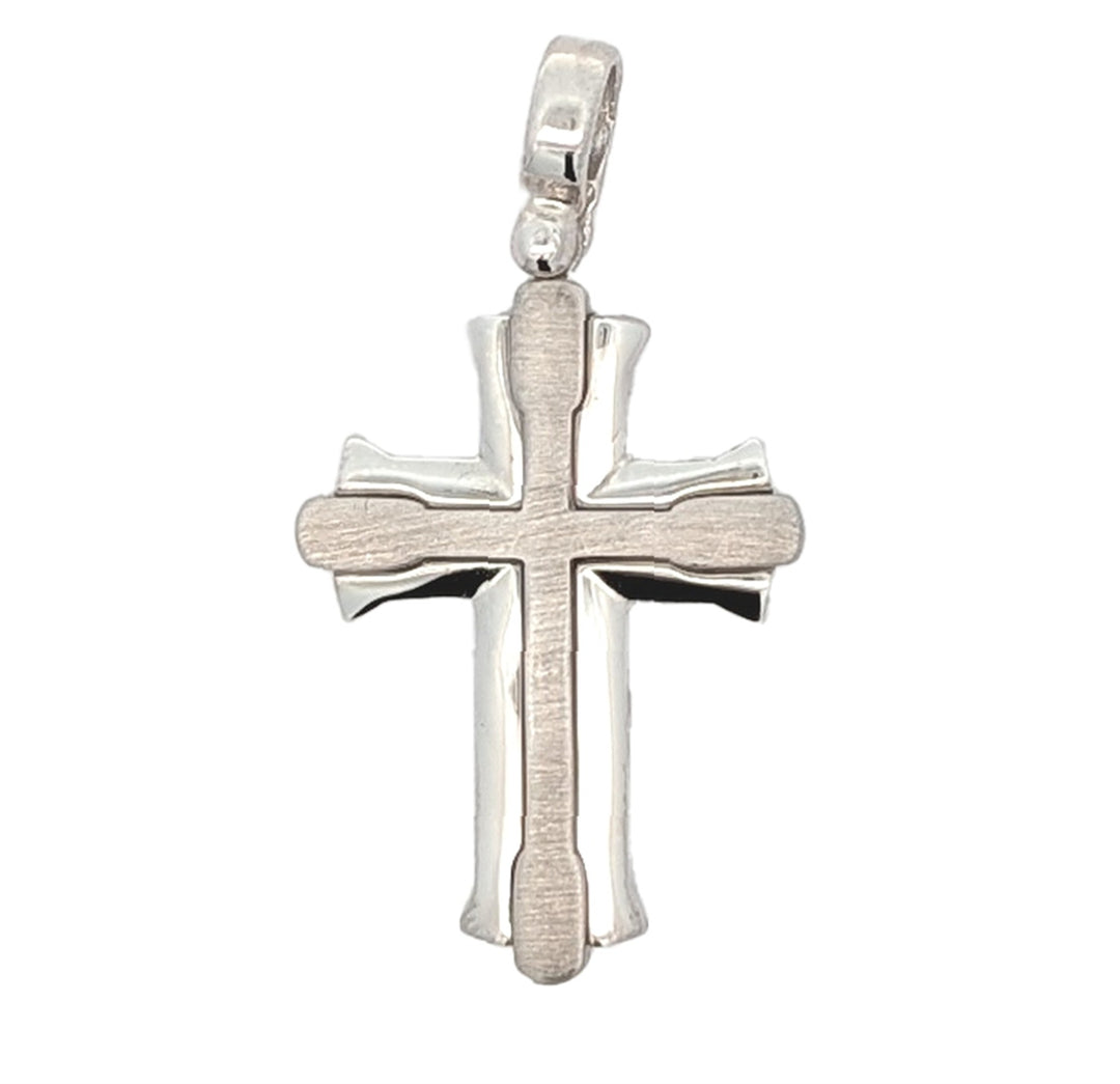 10KT White Gold Fancy Cross Pendant