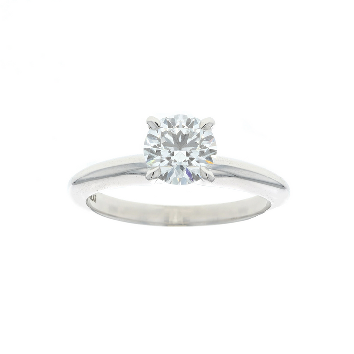Platinum 0.85ctw Diamond Solitaire Estate Engagement Ring