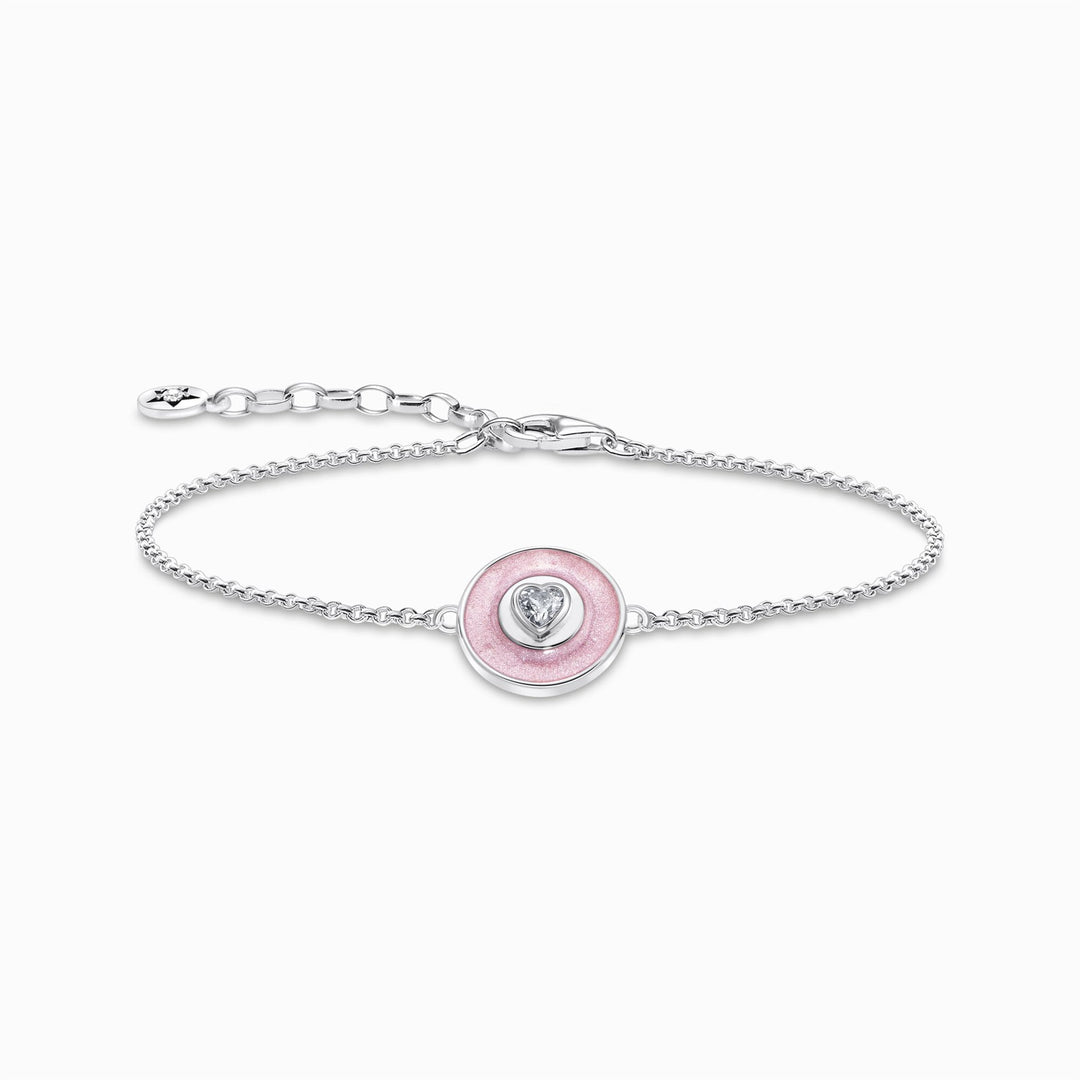 Thomas Sabo Sterling Silver Pink Enamel CZ Bracelet