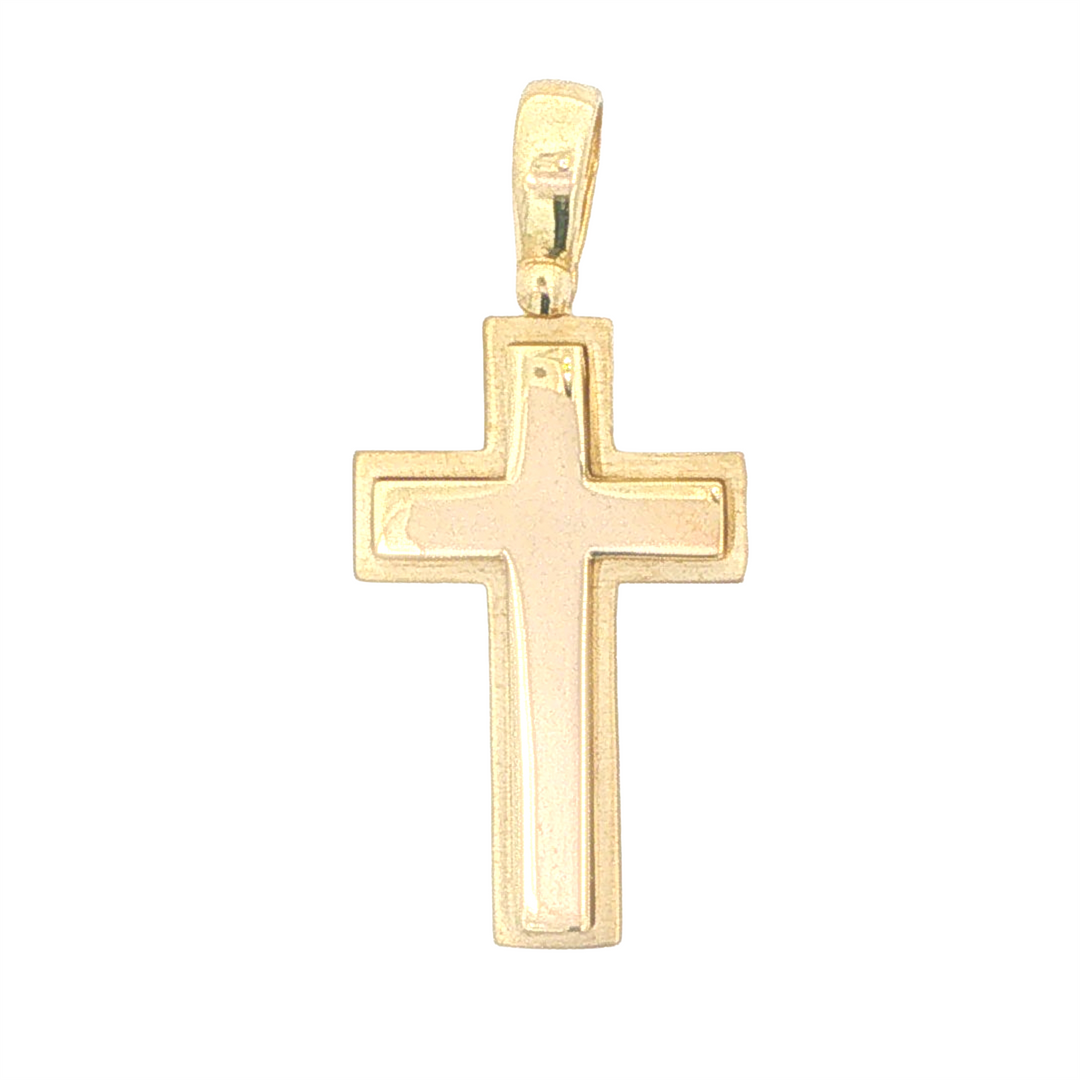 10K Yellow Gold Cross Pendant (3 x 2 cm)