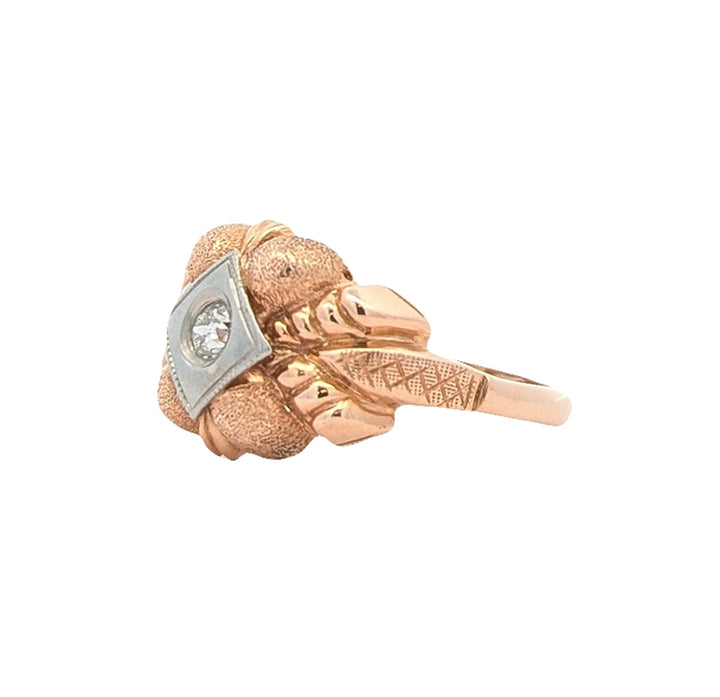 14KT Rose and White Gold 0.13ctw Diamond Estate Ring