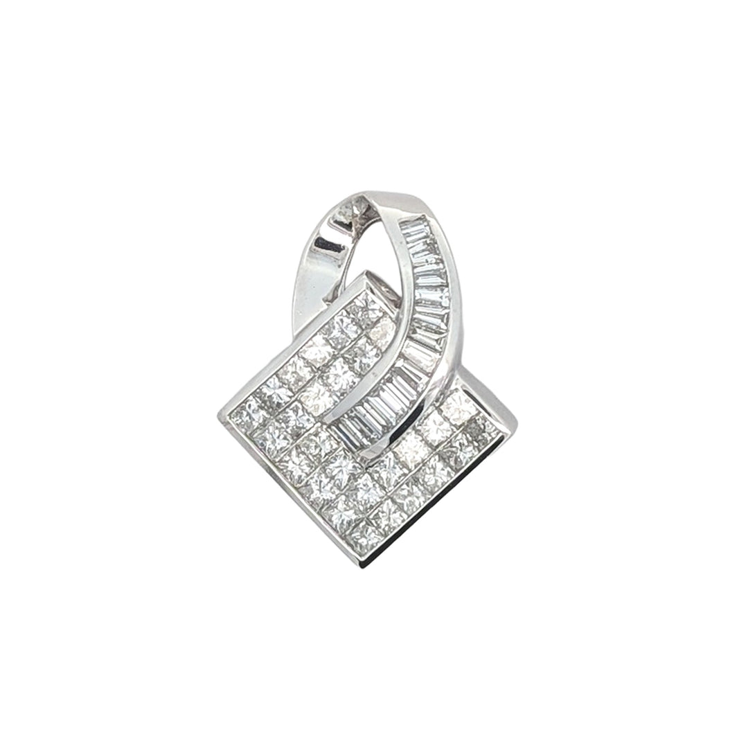 14KT White Gold 2.67ctw Diamond Estate Pendant