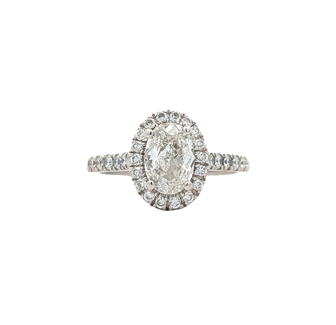 14KT White Gold 2.00ctw Diamond Estate Engagement Ring and Matching Band