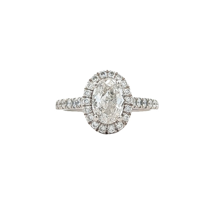 14KT White Gold 2.00ctw Diamond Estate Engagement Ring and Matching Band