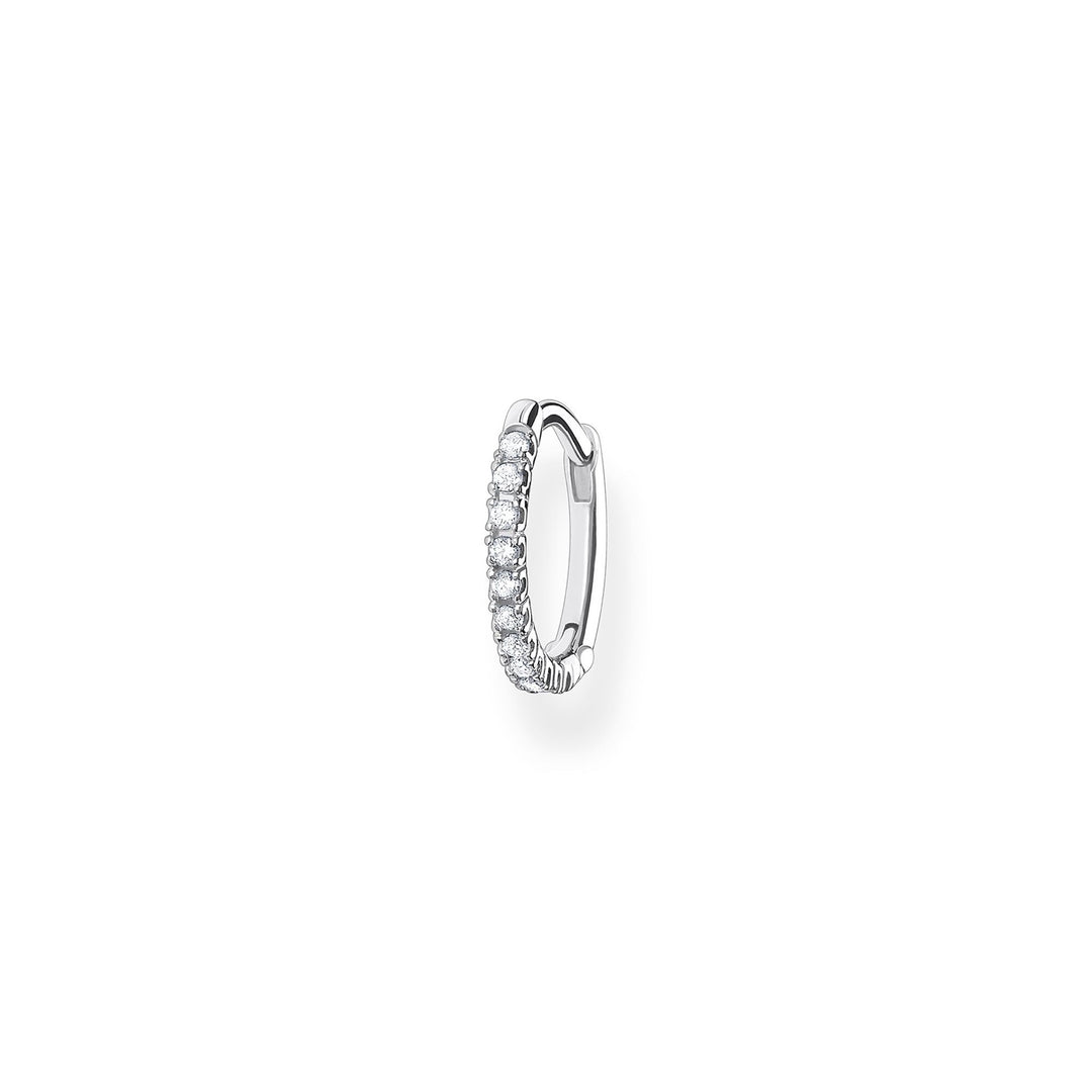 Thomas Sabo Single Sterling Silver Hoop Earring White Stones